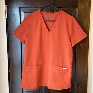 FIGS Burnt Orange Scrub Top